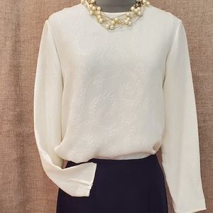 TALBOTS LONG SLEEVE SILK BLOUSE 10P